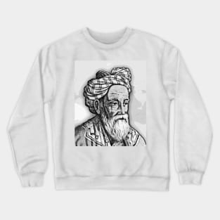 Omar Khayyam Black and White Portrait | Omar Khayyam Artwork 2 Crewneck Sweatshirt